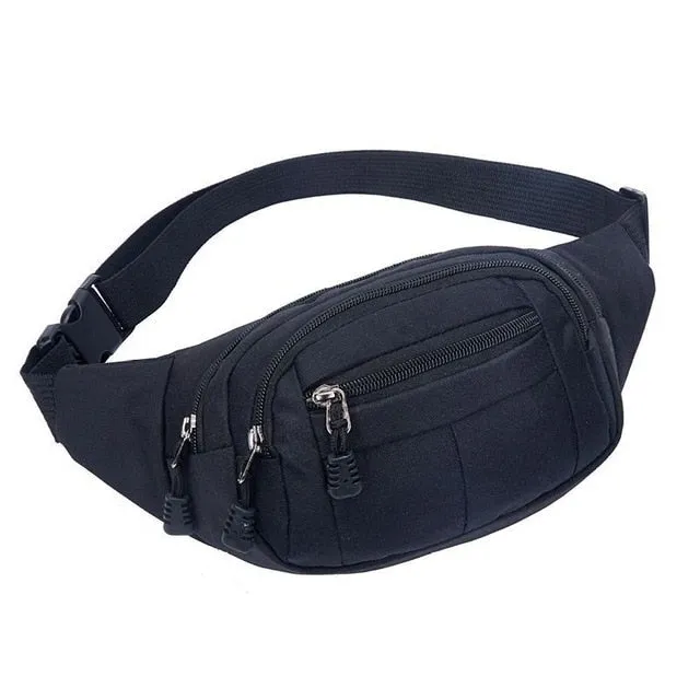 3 pocket Unisex Casual Travel Bum Bag Fanny Waist Pack Zipped Outdoor Sports Shoulder Bag Cellphone Chest Hip Pack