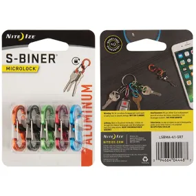 820034 S-Biner Aluminum Microlock, Assorted Color - Pack Of 5