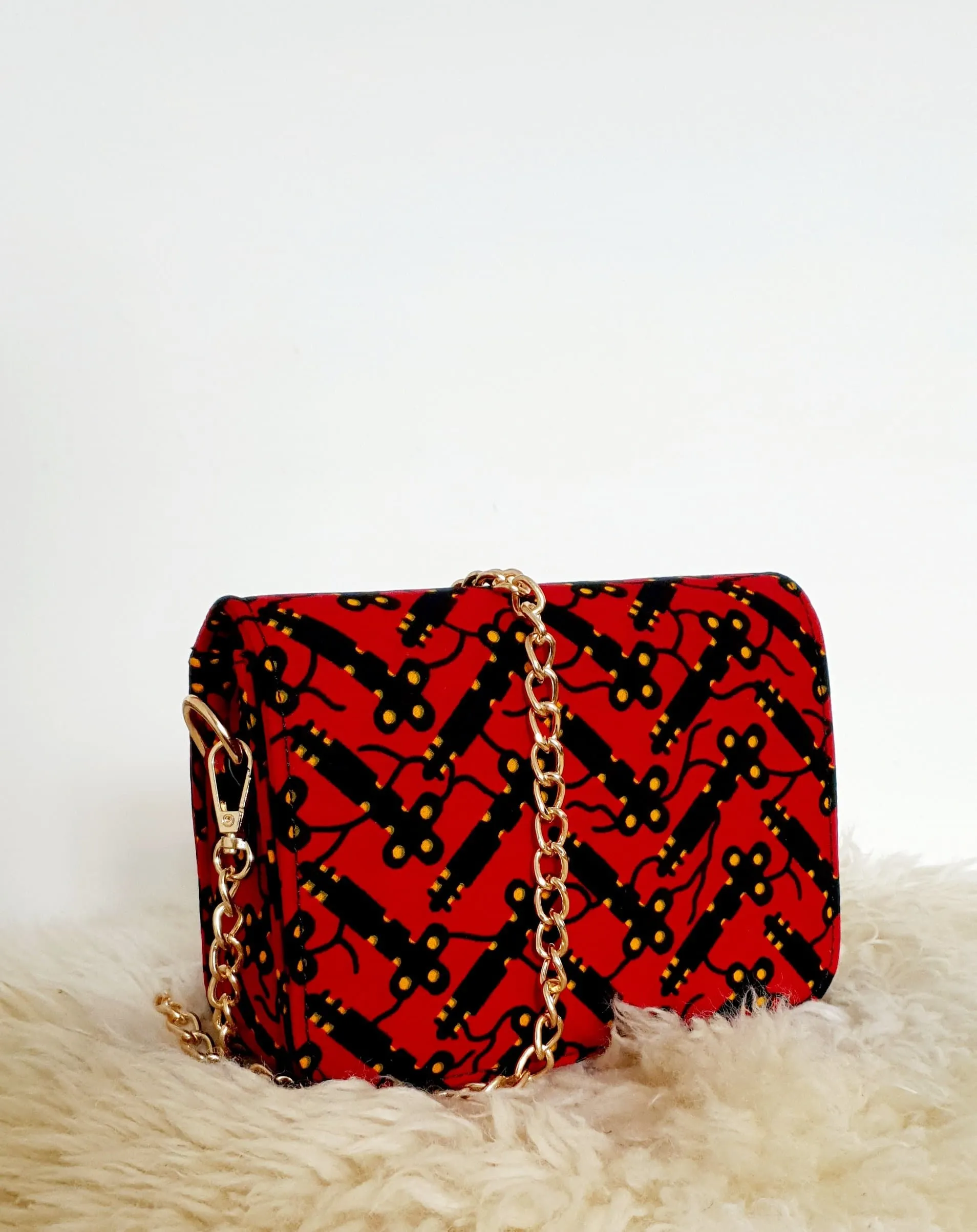 African Print Shoulder Bag Crossbody Ankara Print Bag - Bisola