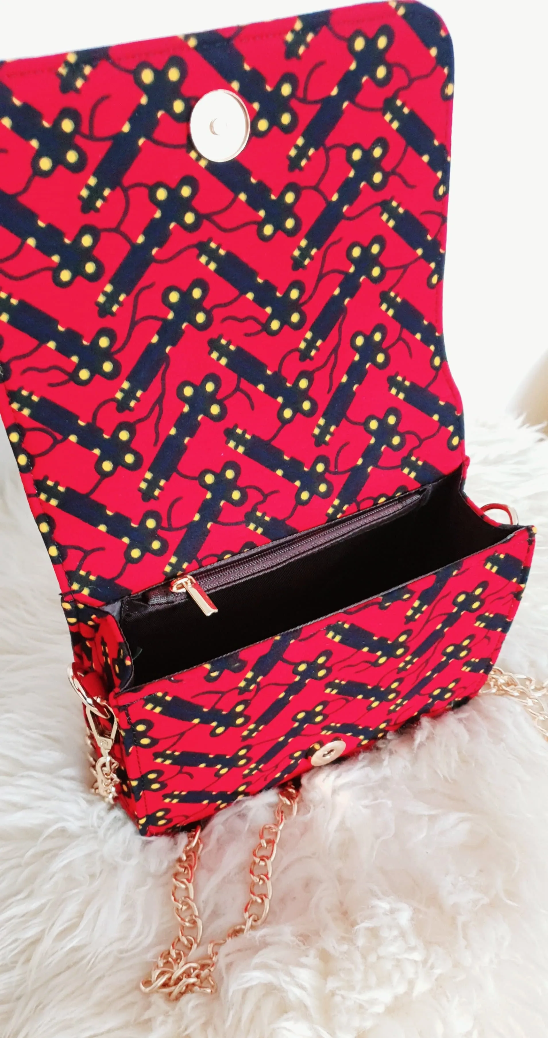 African Print Shoulder Bag Crossbody Ankara Print Bag - Bisola