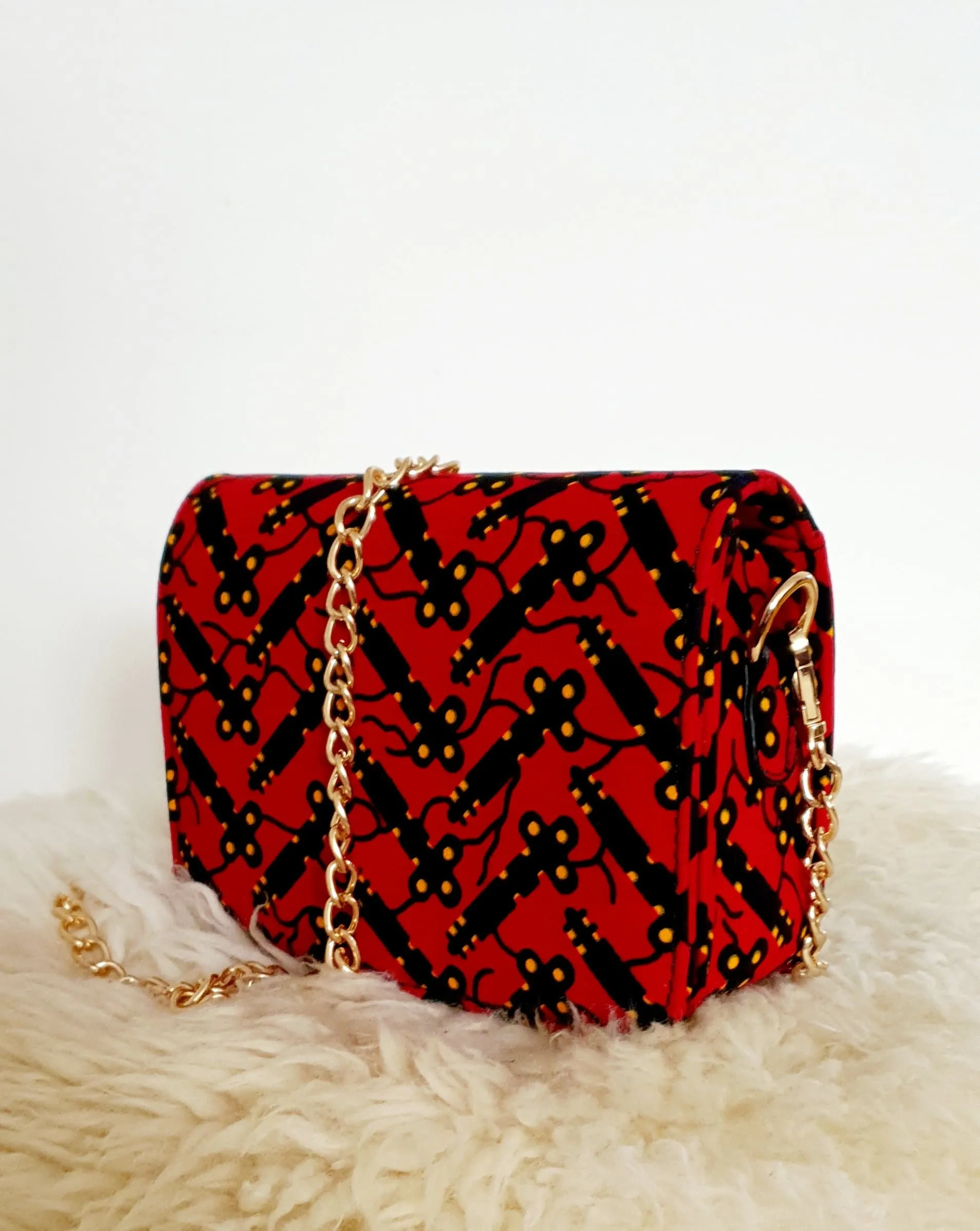 African Print Shoulder Bag Crossbody Ankara Print Bag - Nelly