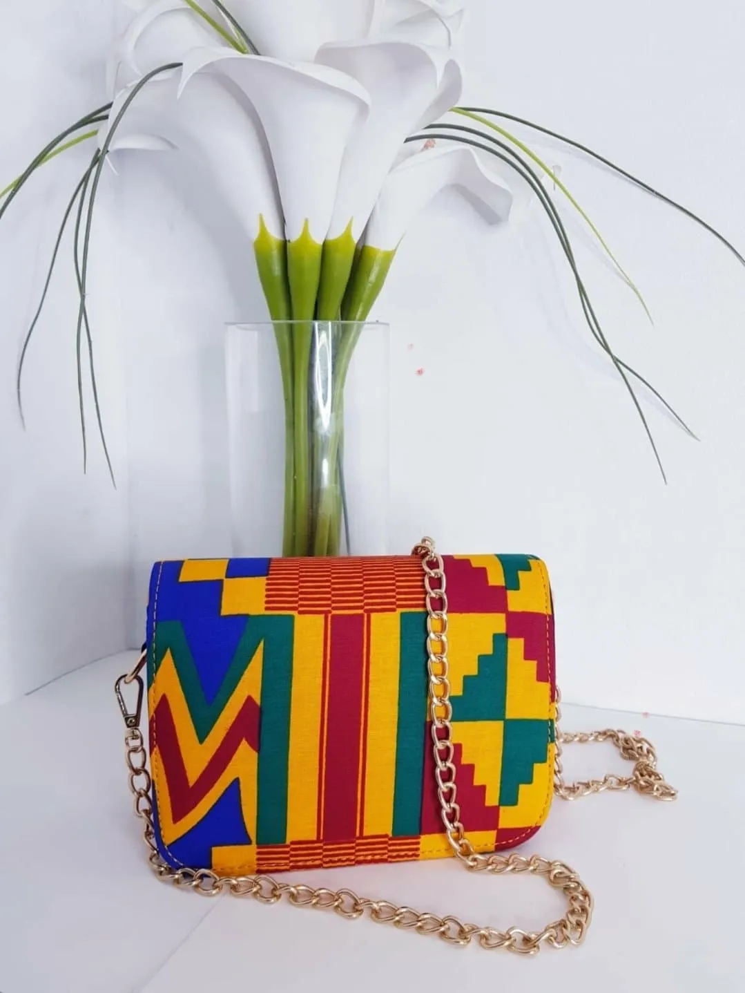 African Print Shoulder Bag Crossbody Ankara Print Bag - Titi