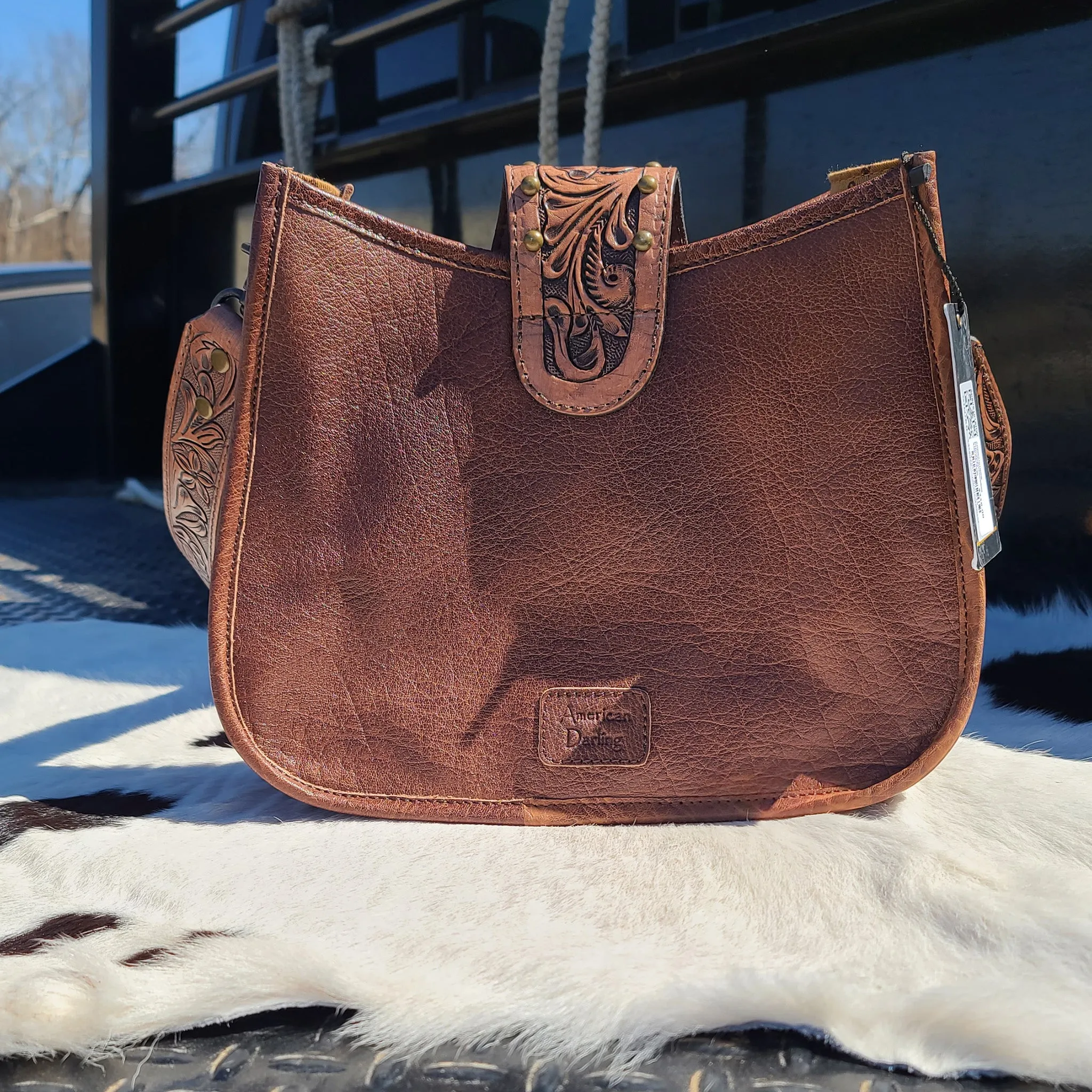 American Darling Brown Leather & Cowhide Bag