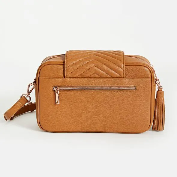 Baby Bag/Pram Organiser- Baebina Crossbody Leather Tan