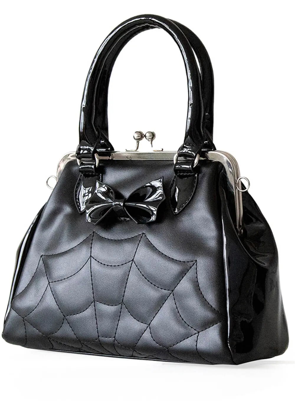 Banned Femme Fatale Spiderweb 50's Bag Black