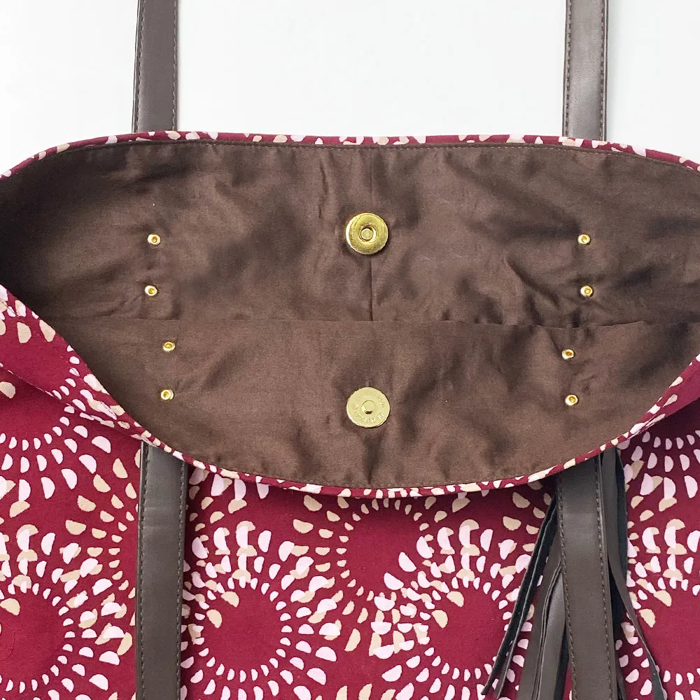 Batik Tote Bag (Canvas base) - Crimson Lunar