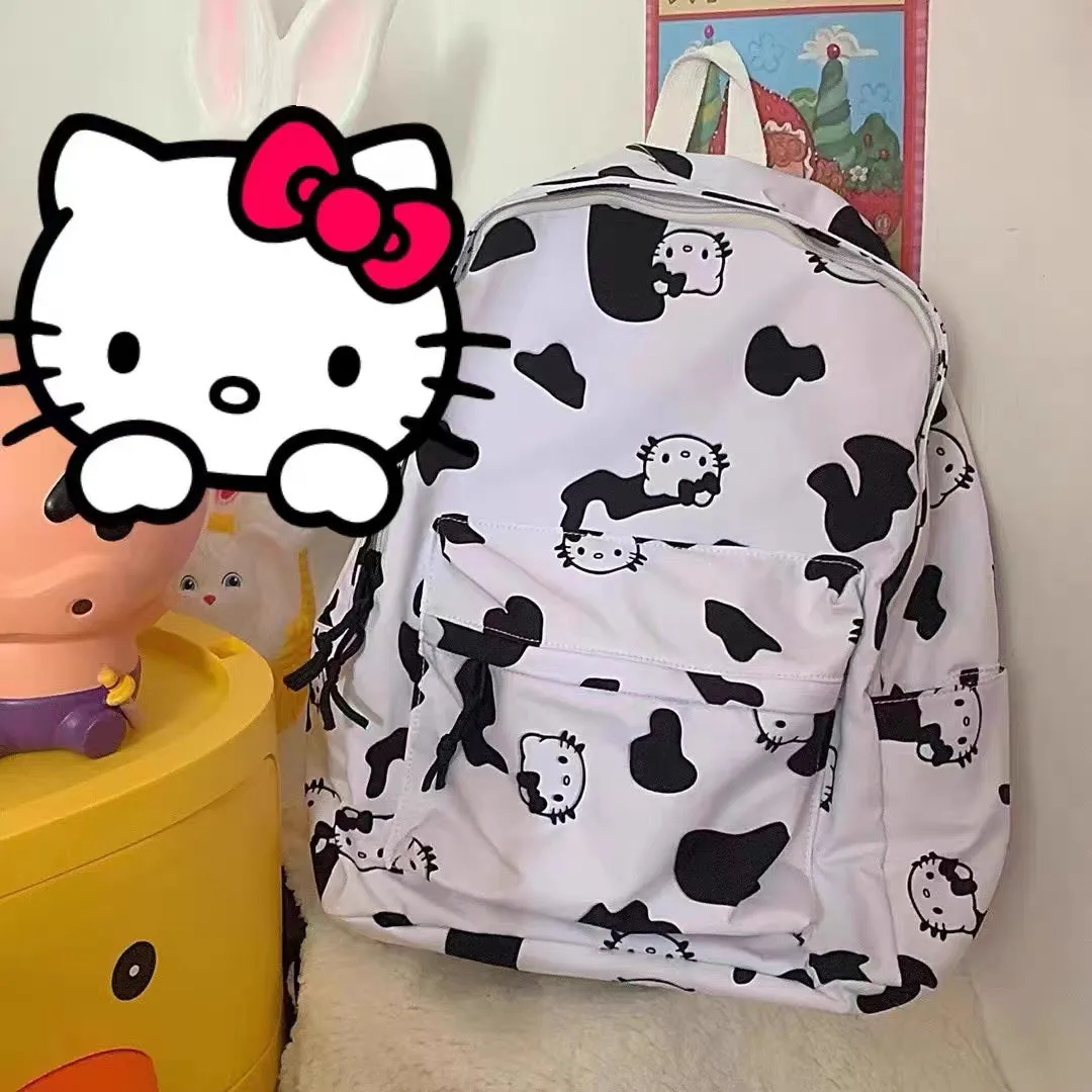 BLACK AND WHITE CUTE BACKPACK KF83737