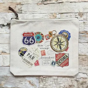 Bon Voyage Canvas Pouch