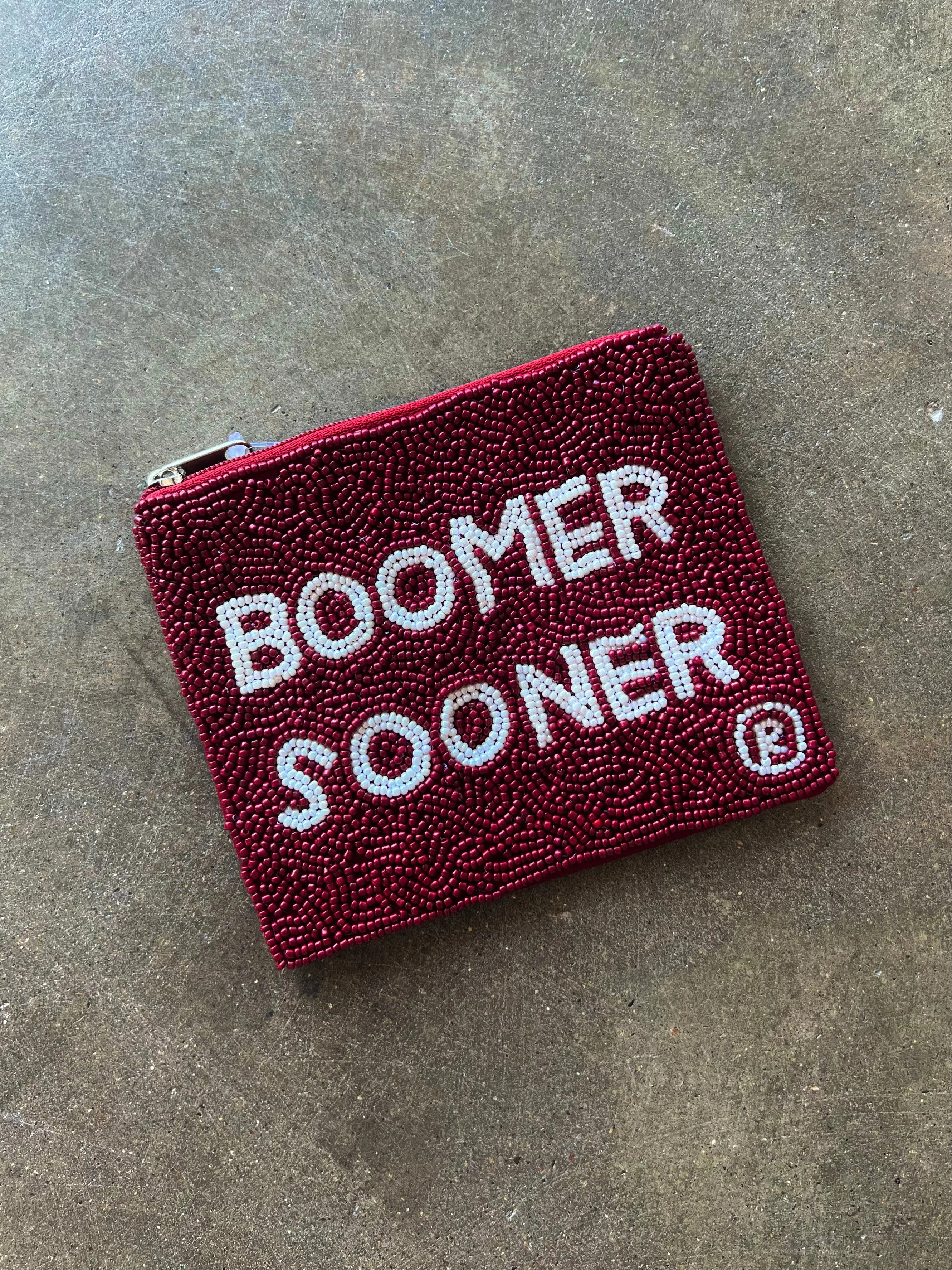 Boomer Sooner Beaded Pouch