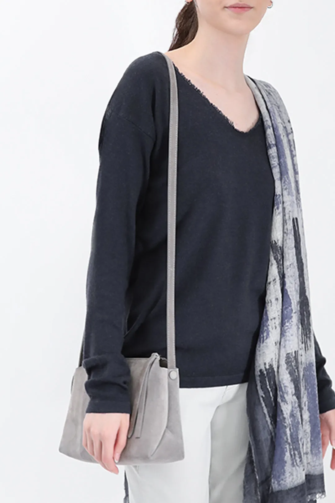 BRIDGET CROSSBODY SUEDE BAG IN GREY