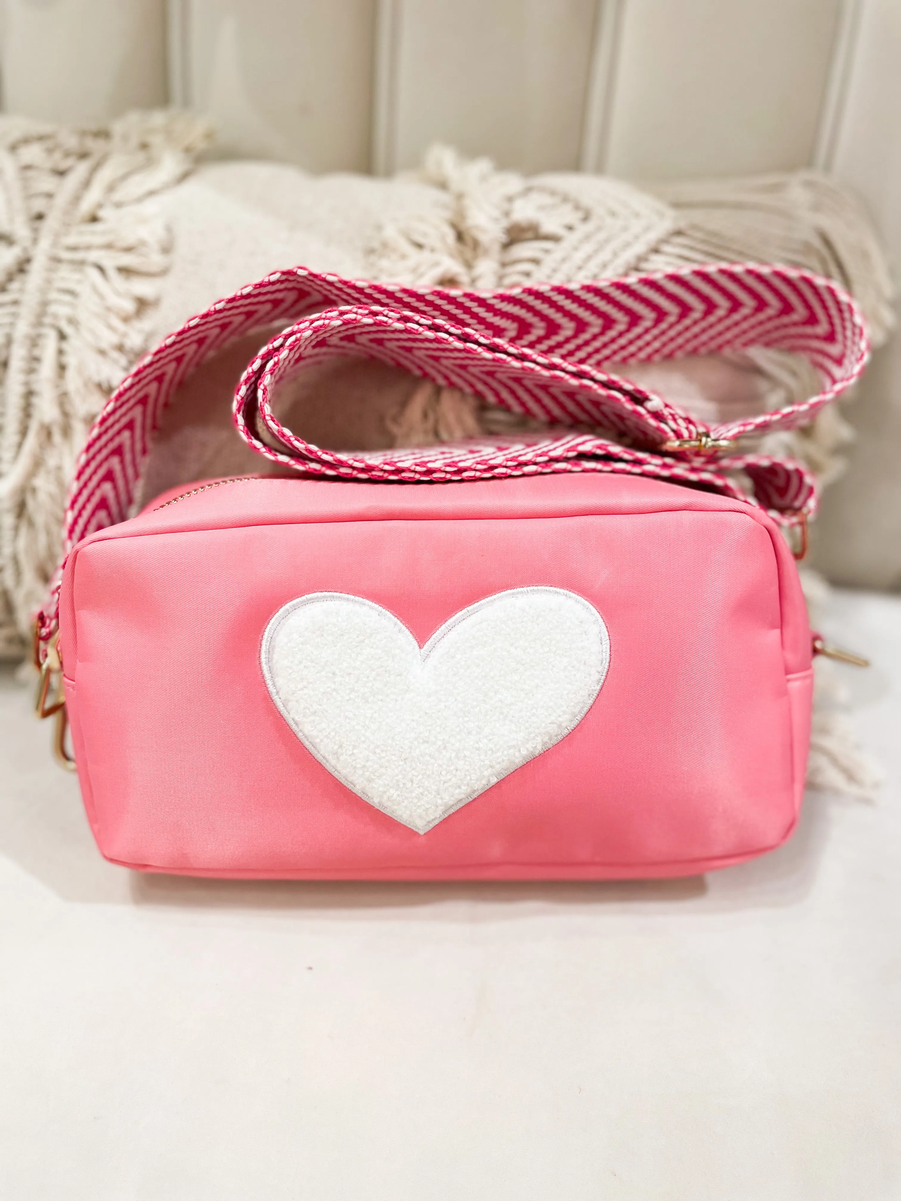 Bubblegum Heart Crossbody with Sherbert Strap