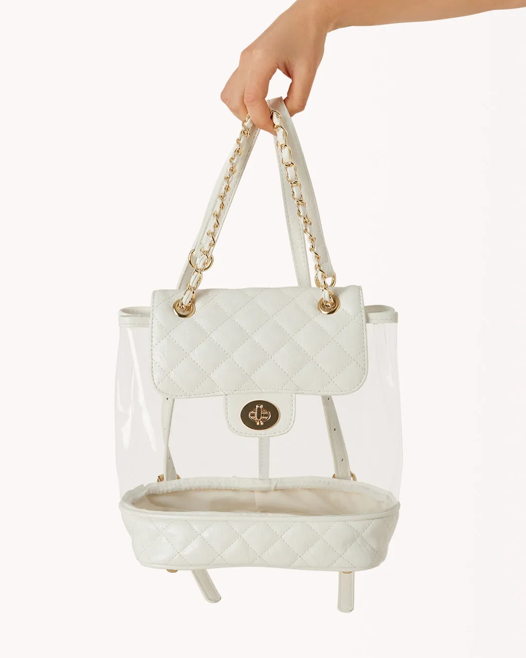 CASSIE BACKPACK - WHITE-CLEAR