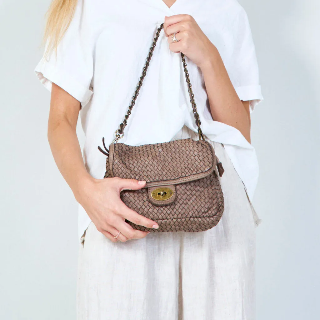 Chain-strap leather crossbody bag wholesale