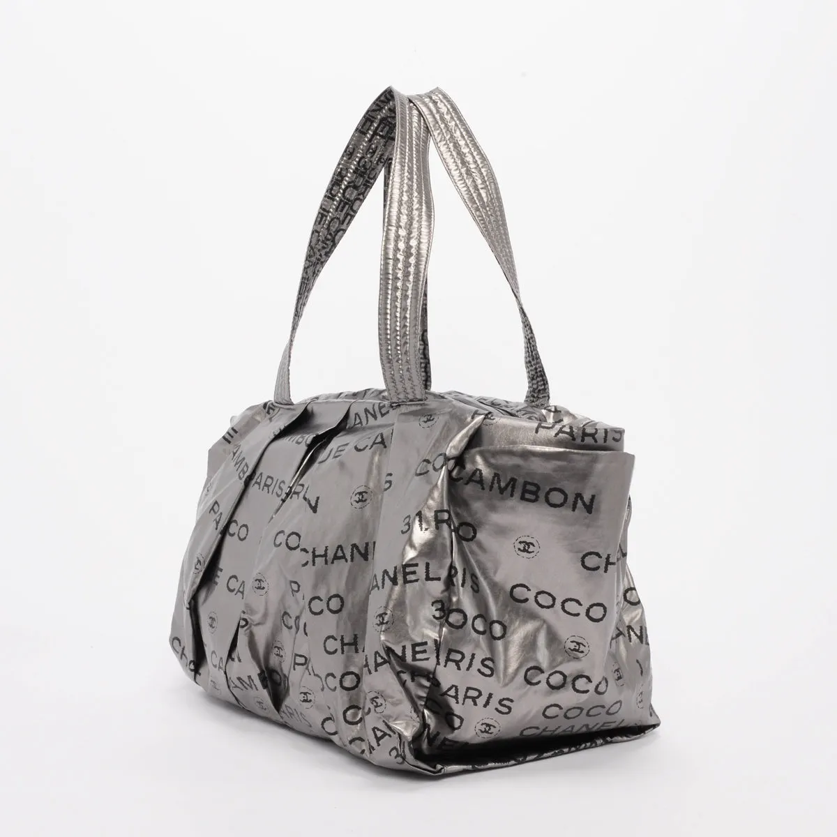 Chanel Silver Coated Nylon 31 Rue Cambon Tote