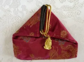 Chinese Silk Frog Pouch-Red