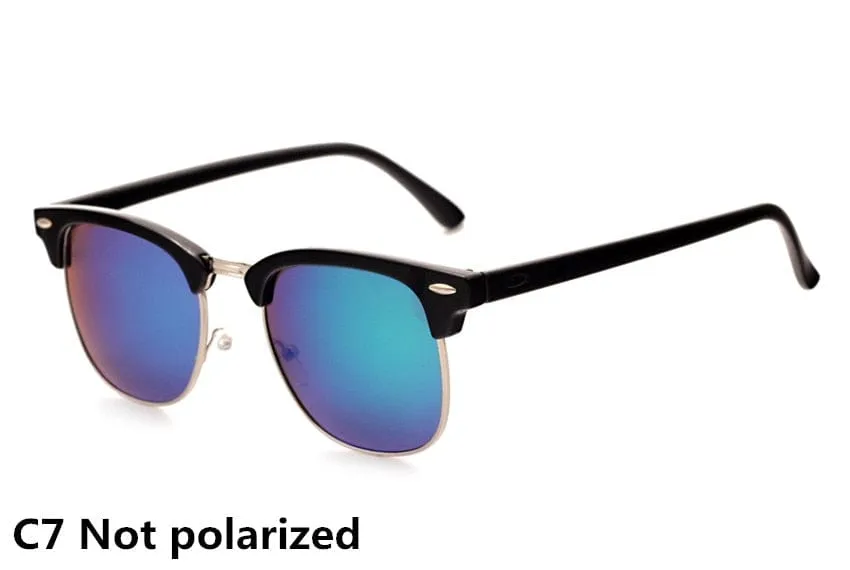 Classic Polarized Brand Designer Sunglasses Men Women Retro  High Quality Sun Glasses Rivet Female Male Fashion Mirror Sunglass