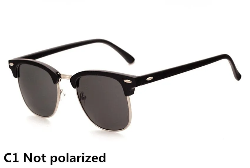 Classic Polarized Brand Designer Sunglasses Men Women Retro  High Quality Sun Glasses Rivet Female Male Fashion Mirror Sunglass