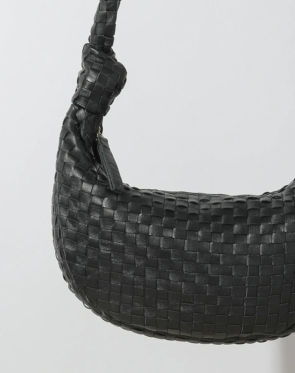 Dalary Woven Hobo Bag | Black