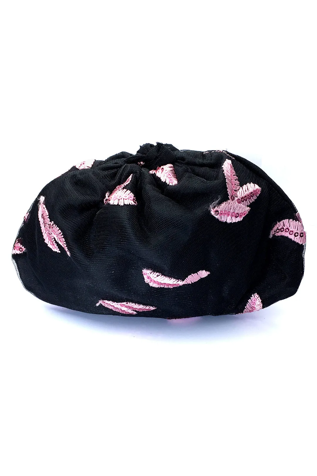 Embroidered Butterflies Net Pouch