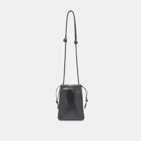 EVIE CROSSBODY POUCH BLACK SNAKE LEATHER