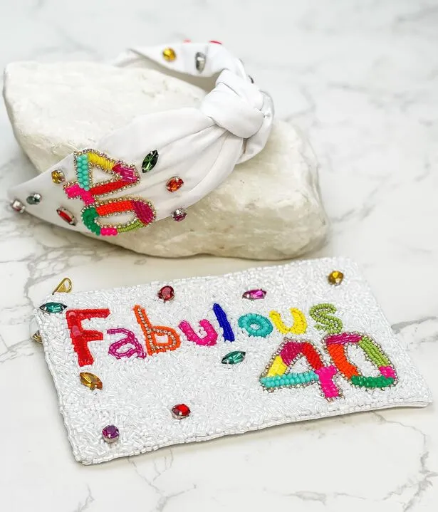 'Fabulous 40' Beaded Wristlet