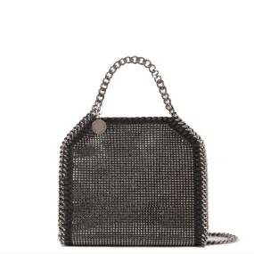 Falabella Tiny Tote Bag, Crystal Hotfix, Black/Hematite