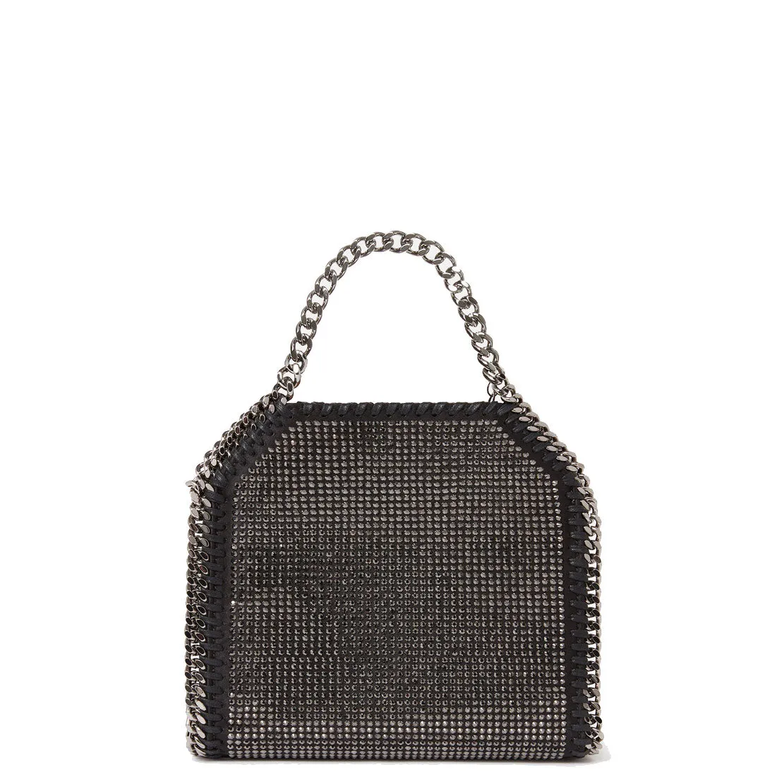 Falabella Tiny Tote Bag, Crystal Hotfix, Black/Hematite