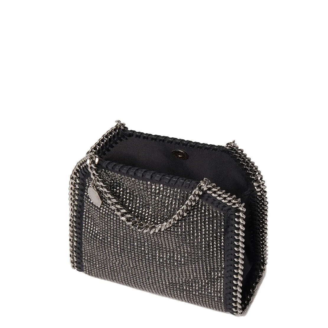 Falabella Tiny Tote Bag, Crystal Hotfix, Black/Hematite