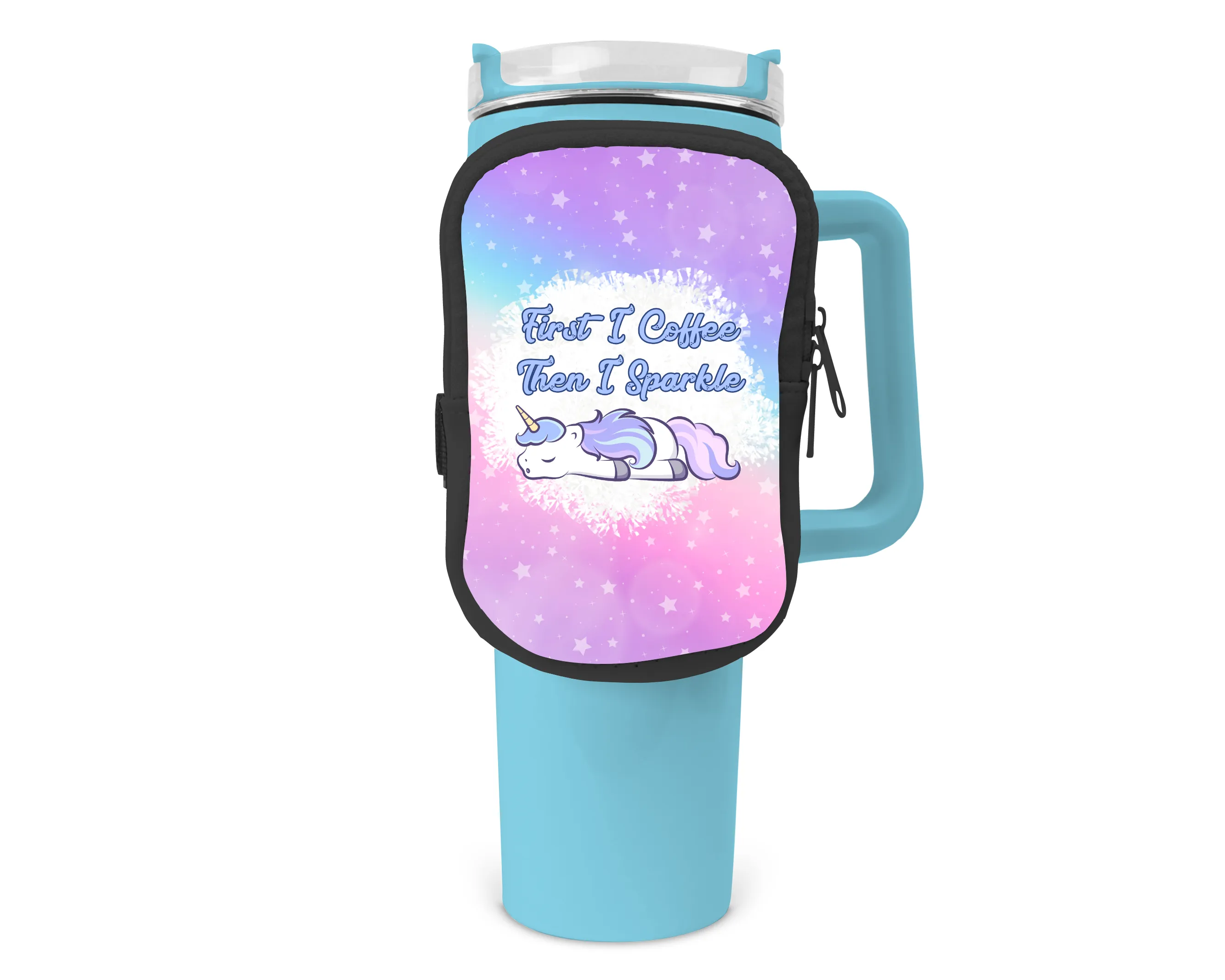 First I Coffee Then I Sparkle Zippered Pouch/Bag For 40oz Tumbler