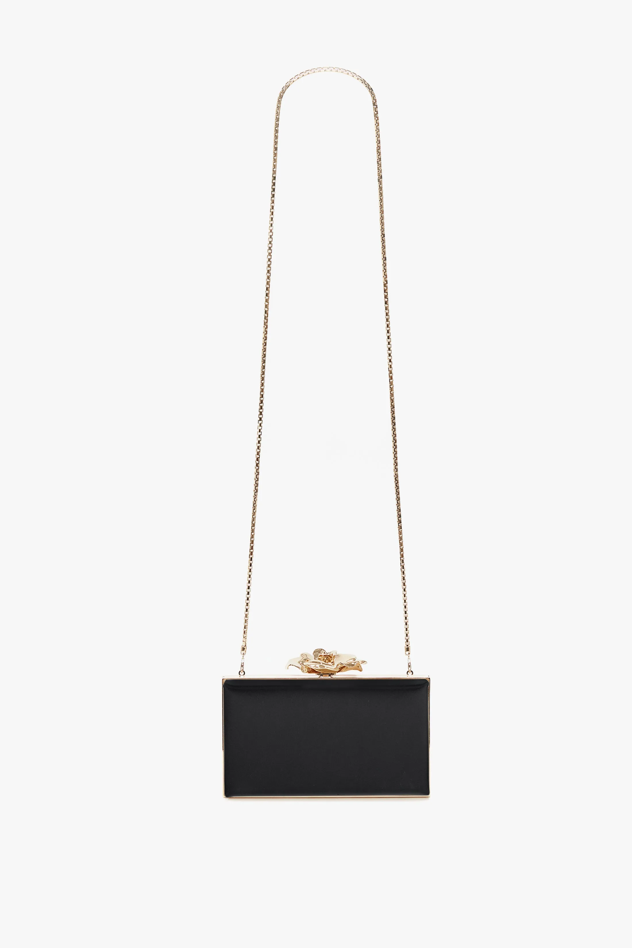 Frame Flower Minaudiere Bag in Black