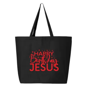 Happy Birthday Jesus Jumbo Tote Canvas Bag