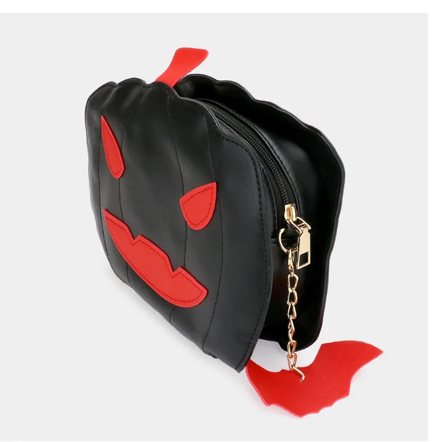 Holloween chain crossbody bag - black