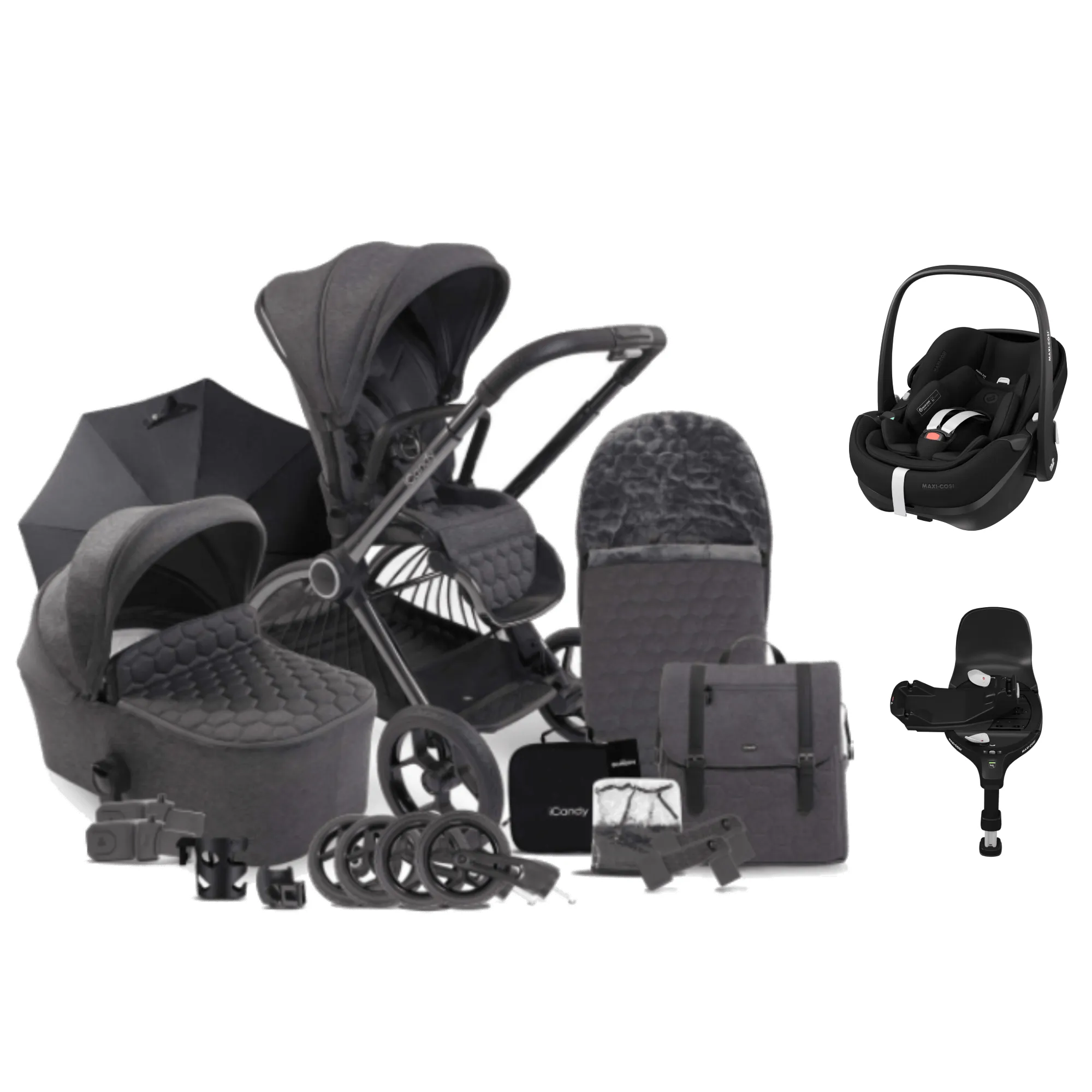 iCandy Core Pebble 360 PRO Complete Travel System - Dark Grey