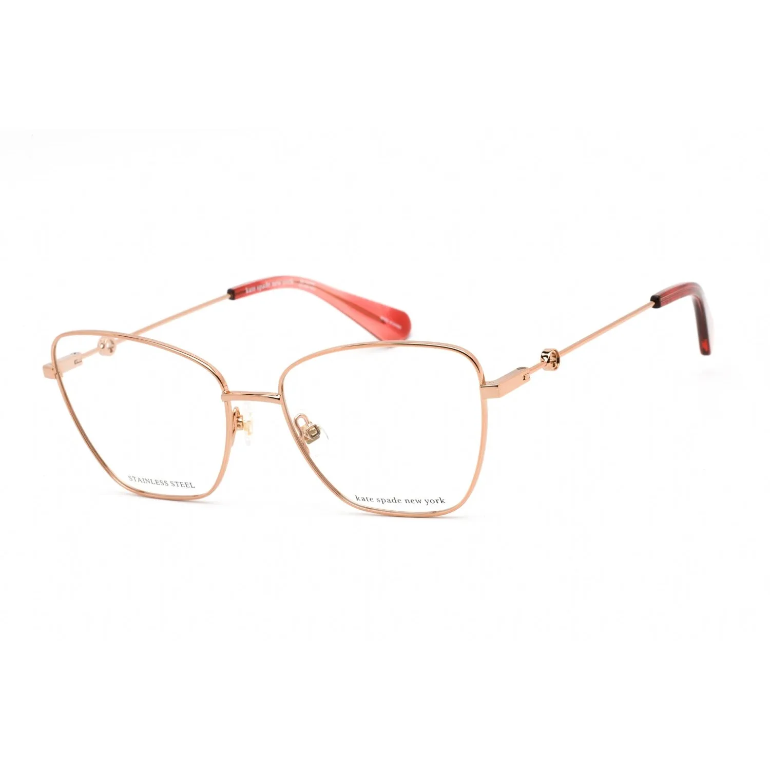 Kate Spade JOURNEE Eyeglasses RED GOLD/Clear demo lens