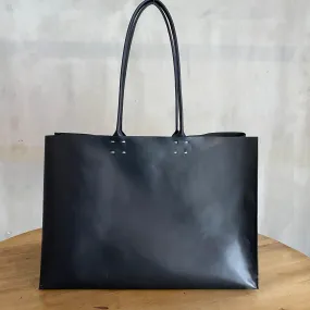 Katsunori Leather Tote - Large Charcoal