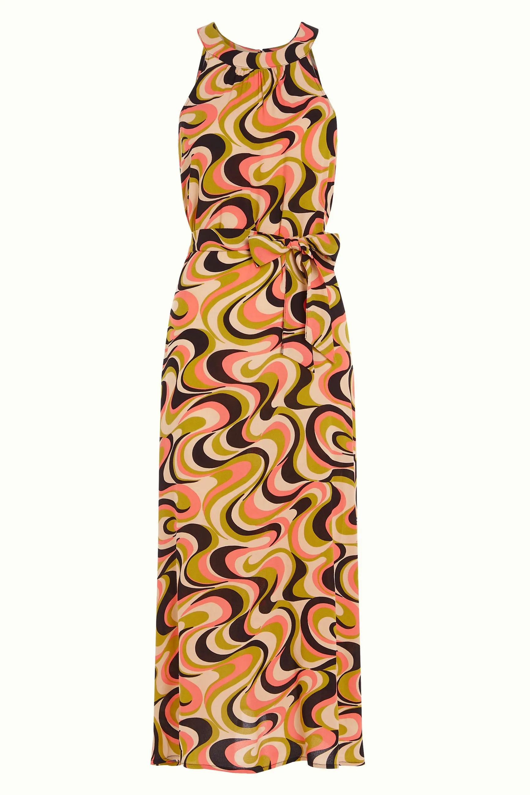 King Louie Virna  Spring Yellow Midi Dress