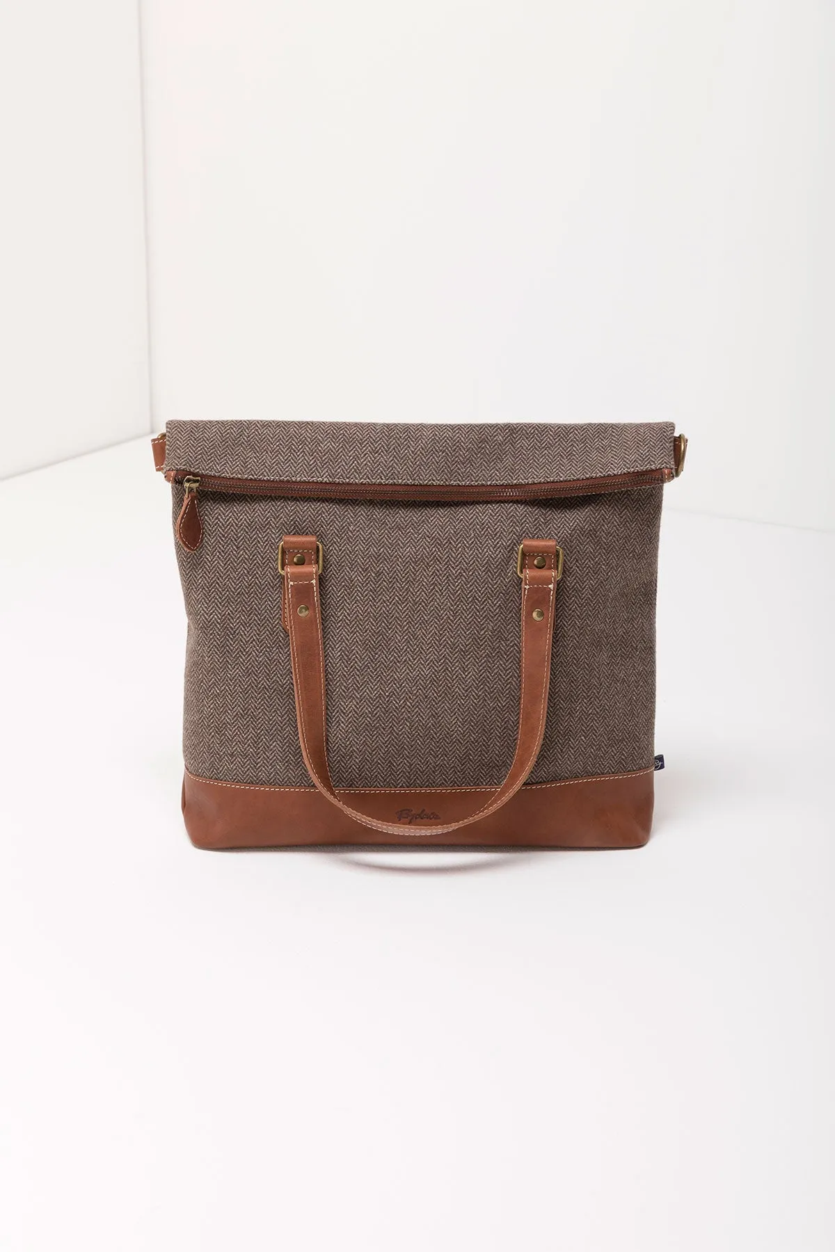 Ladies Cross-Body Tweed Tote Bag - Polly