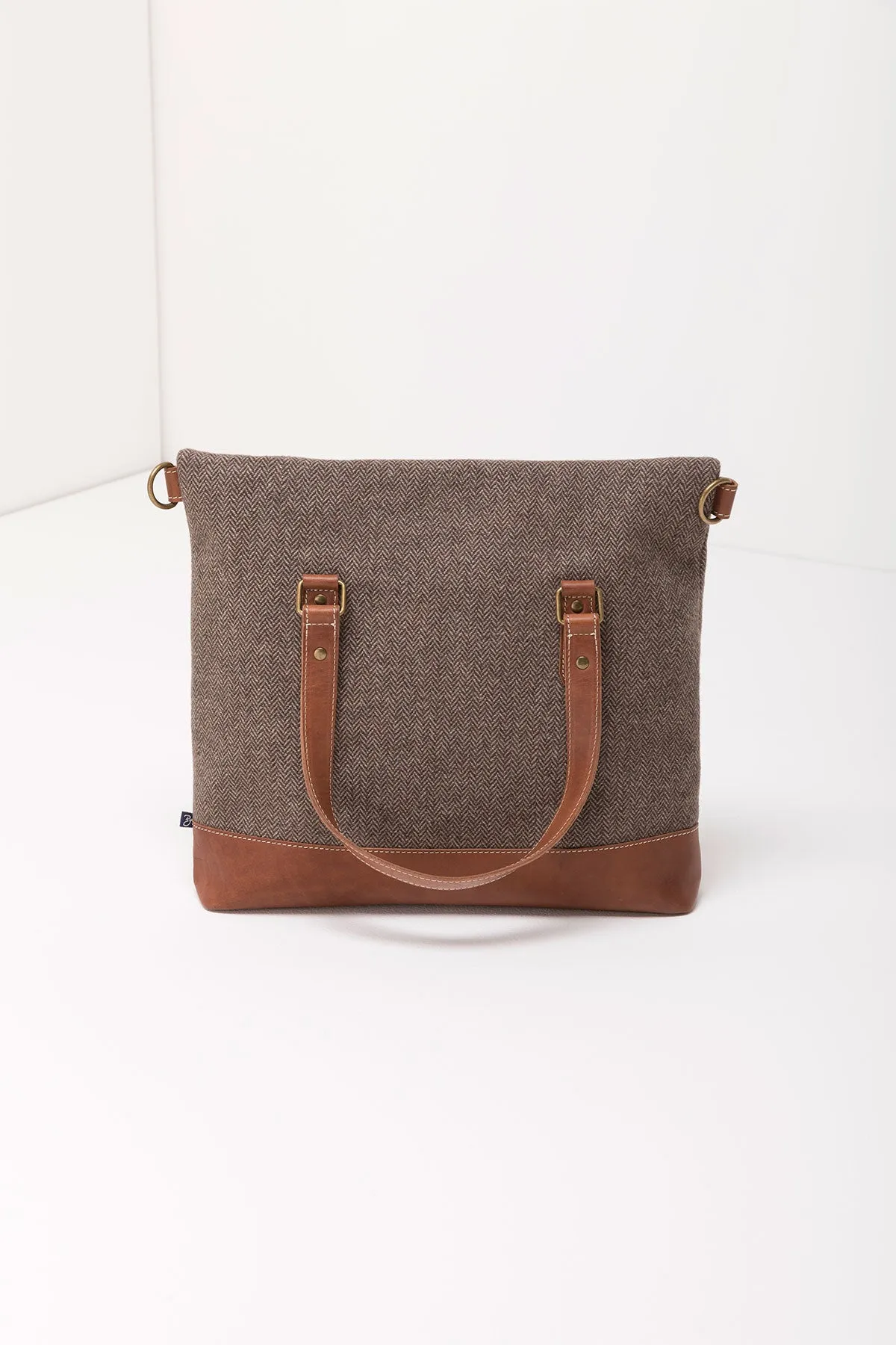 Ladies Cross-Body Tweed Tote Bag - Polly