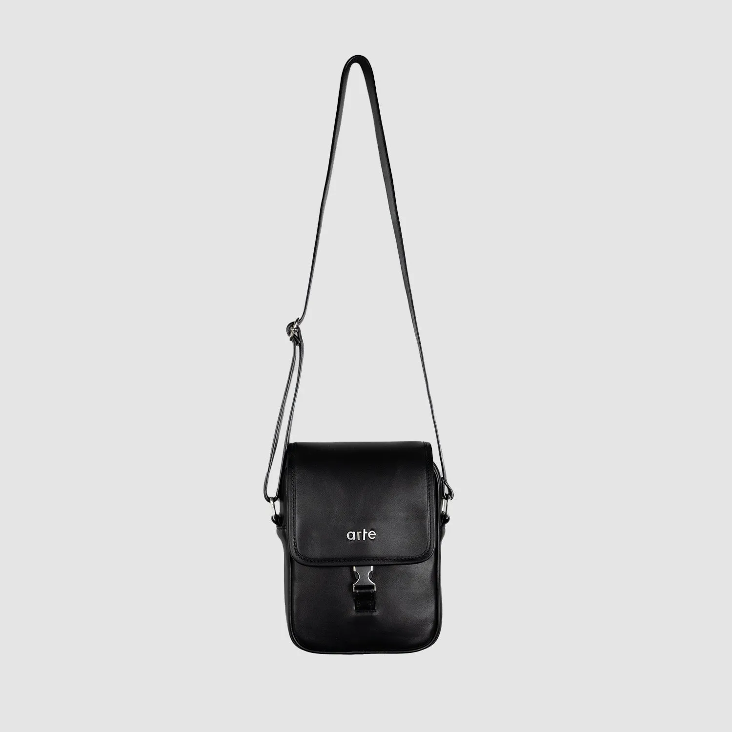 Leather Crossbody Bag - Black