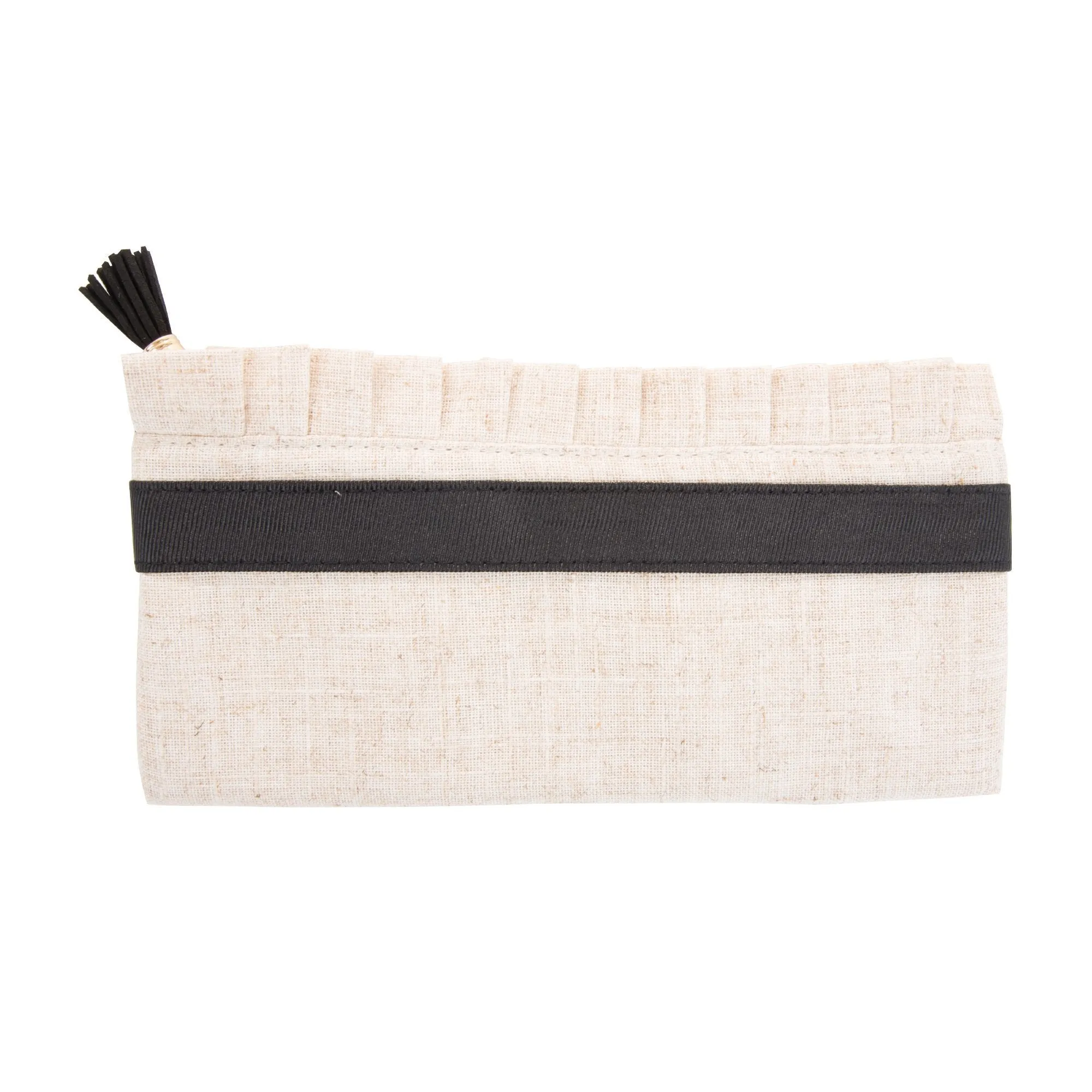 Linen Ruffle Pouch