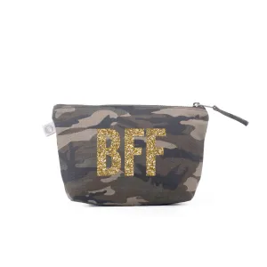 LOVE Collection: Makeup Bag Green Camo with Gold BFF