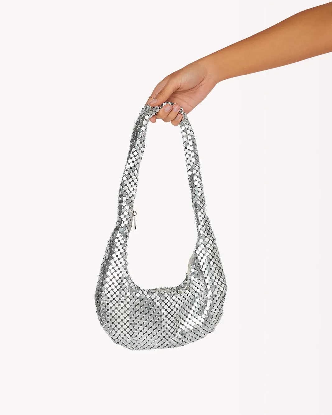 LUNA SHOULDER BAG - SILVER GLOWMESH