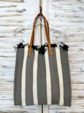 #M2091STRP(NRS) Madison Handwoven Striped Tote