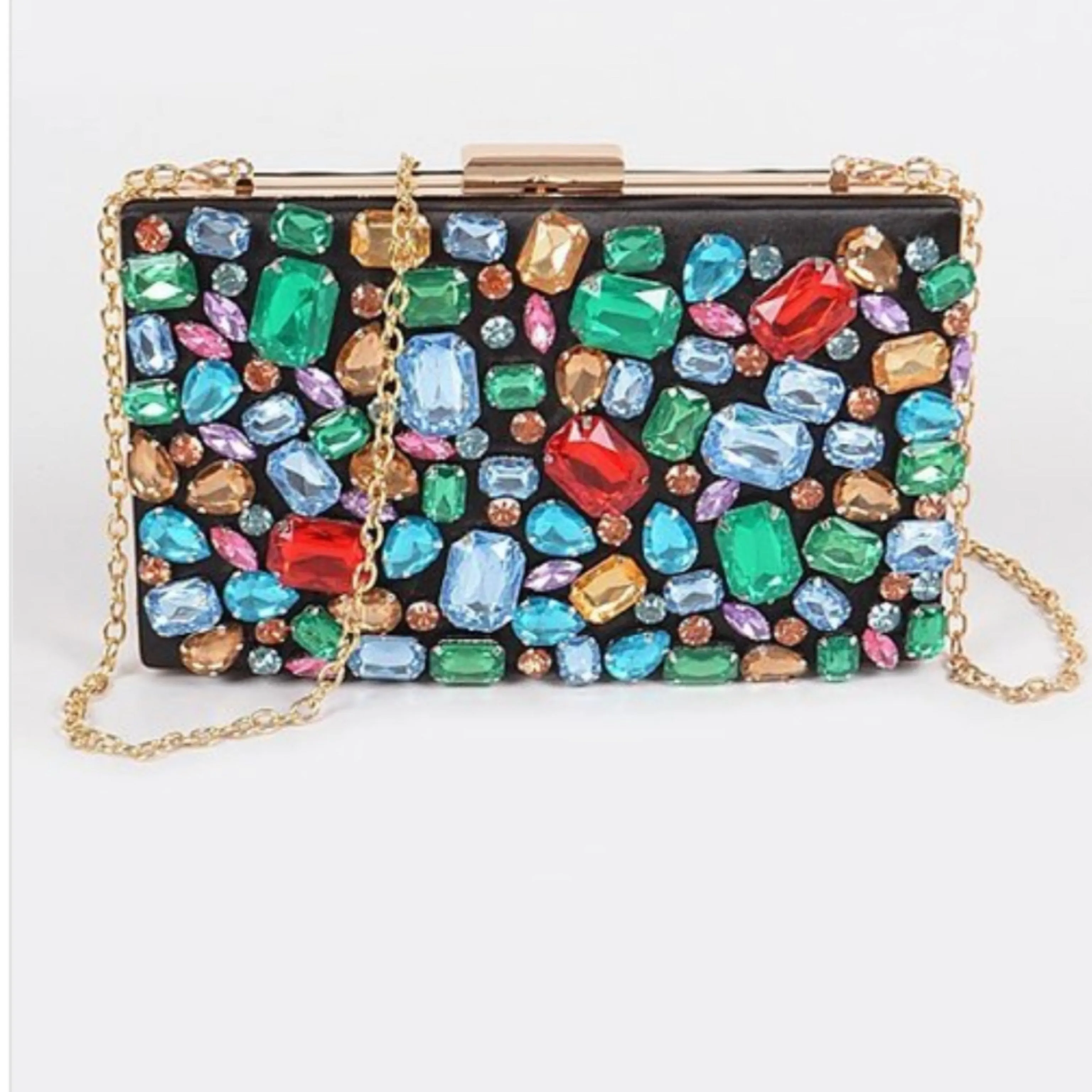 Multi Color Studded Clutch