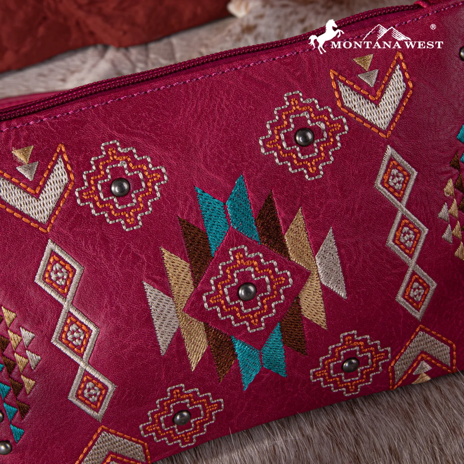 MW1245-181 Montana West Embroidered Collection Clutch/Crossbody