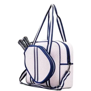 Navy and White Neoprene Crossbody Sling Pickleball Bag Tote