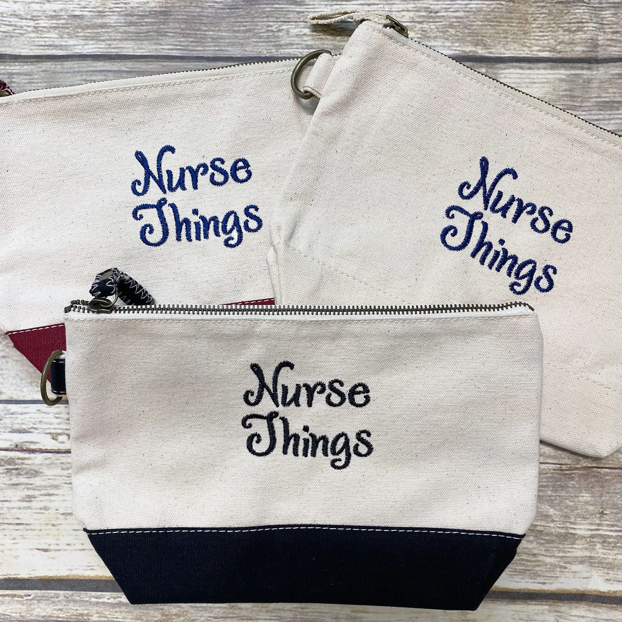 Nurse Things Embroidered Canvas Pouch