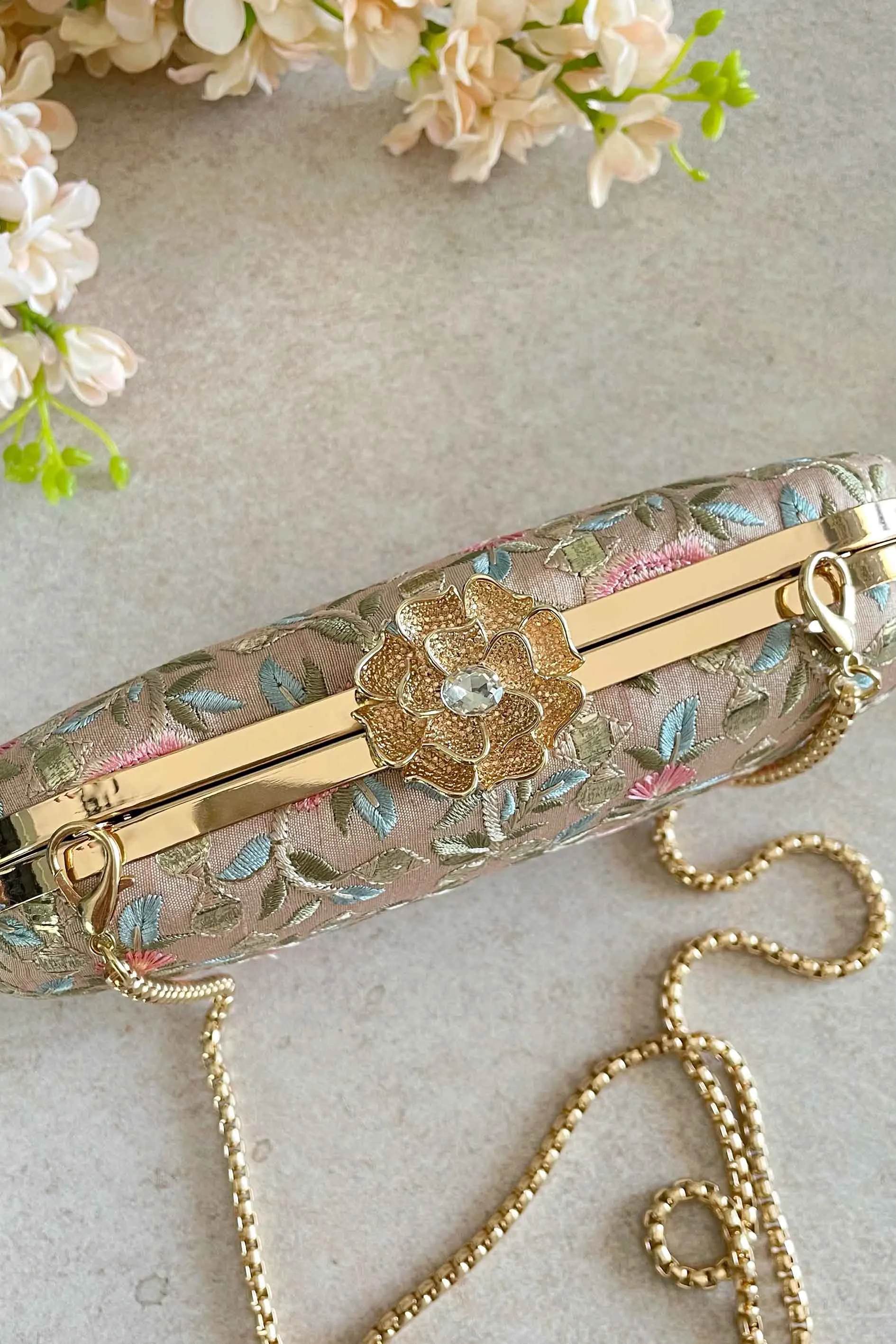 Peony Capsule Clutch