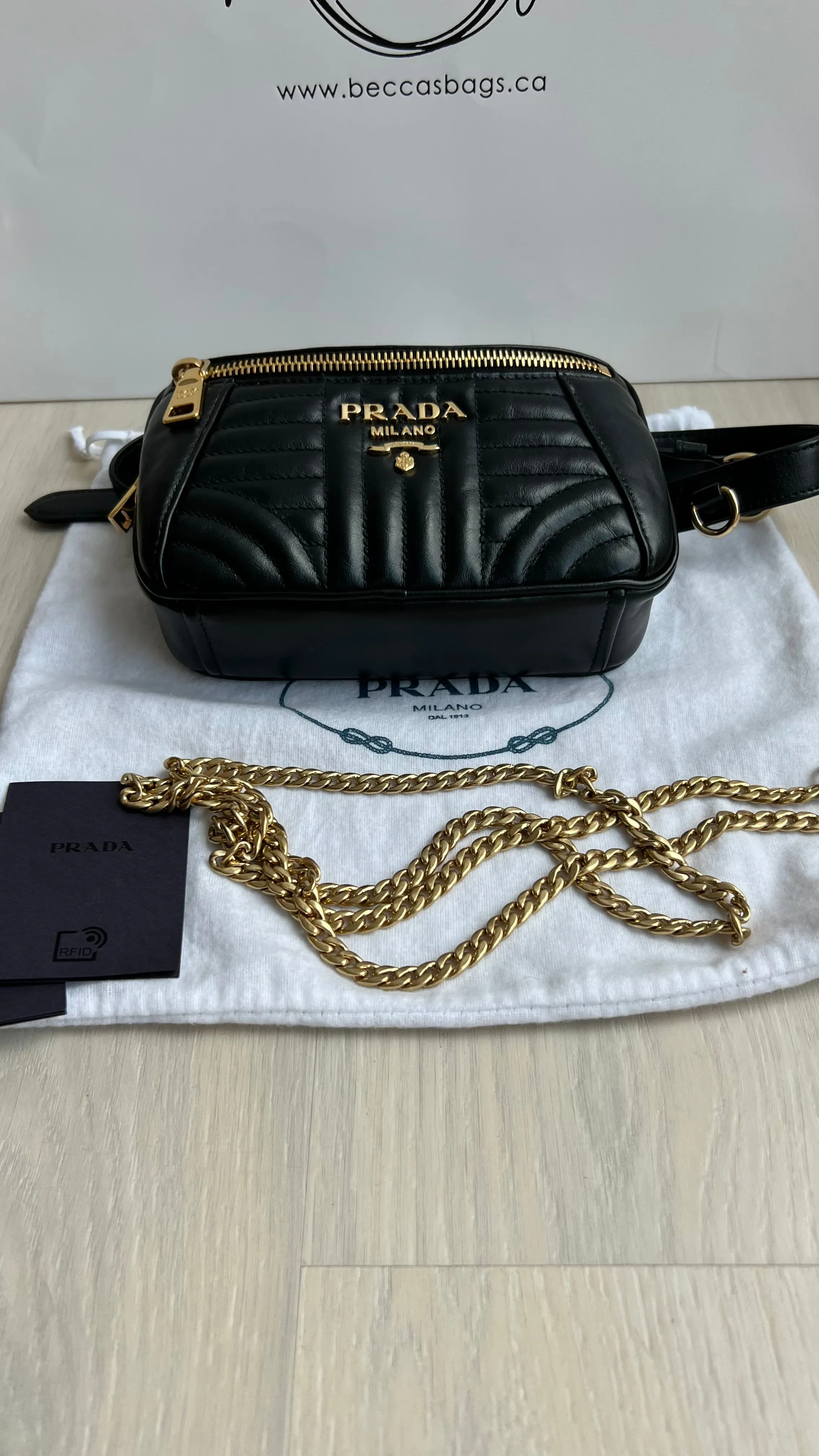 Prada Diagramme Leather Belt Bag