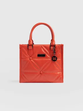 Quilted Mia Mini Tote Bag - Coral